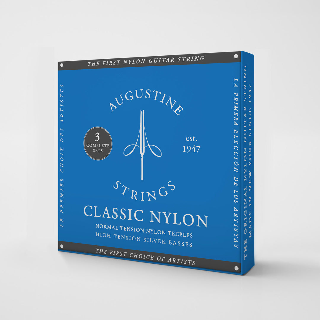 Augustine strängar för klassisk Gitarrer Classic Label - 3 x set Classic blå (normal/hög)