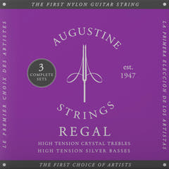 Augustine Strängar för klassisk gitarr Regal Crystal Nylon high - 3 x Set Regal Blue (high/high)