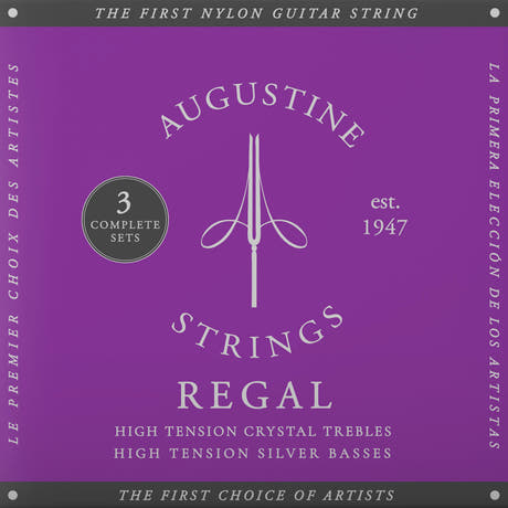 Augustine Strängar för klassisk gitarr Regal Crystal Nylon high - 3 x Set Regal Blue (high/high)