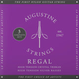 Augustine Strängar för klassisk gitarr Regal Crystal Nylon high - 3 x Set Regal Blue (high/high)