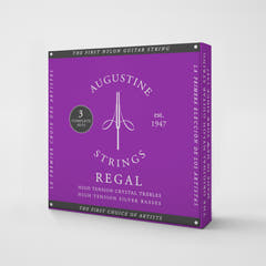 Augustine Strängar för klassisk gitarr Regal Crystal Nylon high - 3 x Set Regal Blue (high/high)