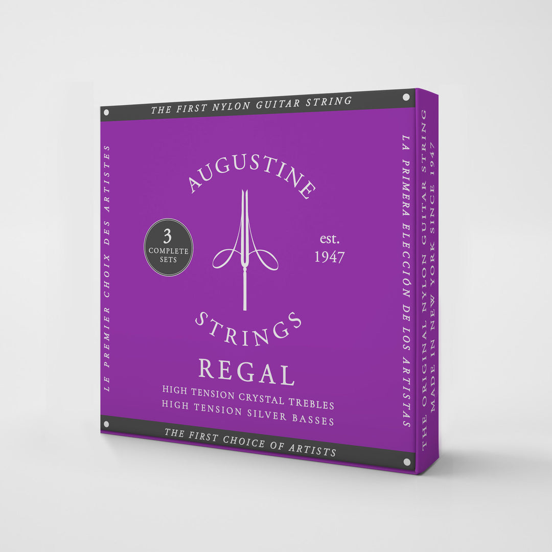 Augustine Strängar för klassisk gitarr Regal Crystal Nylon high - 3 x Set Regal Blue (high/high)