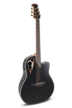 Ovation E-akustiska Gitarrer Celebrity Elite Deluxe Deep Contour - Svart satin (CDX40-5-G)