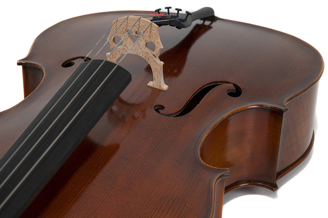 GEWA Cellos Allegro Antique - 4/4 (Justerad med Wittner-stämhållare med finstämmare inkl. väska, Massaranduba-stråke, Larsen Aurora-strängar)