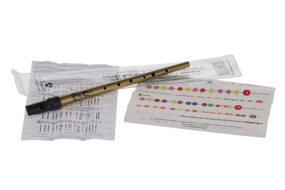 Clarke Sweetone tin whistle i D, guld