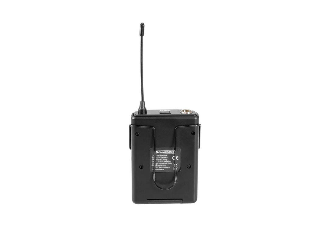 OMNITRONIC UHF E-FLEX Bodypack 823-832/863-865 MHz