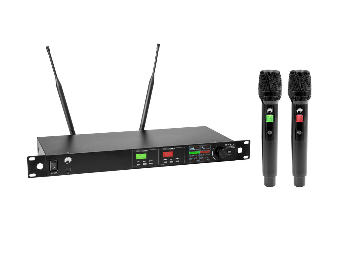 OMNITRONIC UHF-602 2-kanals trådlöst mikrofonsystem 823-832/863-865 MHz