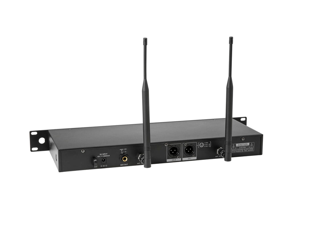 OMNITRONIC UHF-602 2-kanals trådlöst mikrofonsystem 823-832/863-865 MHz