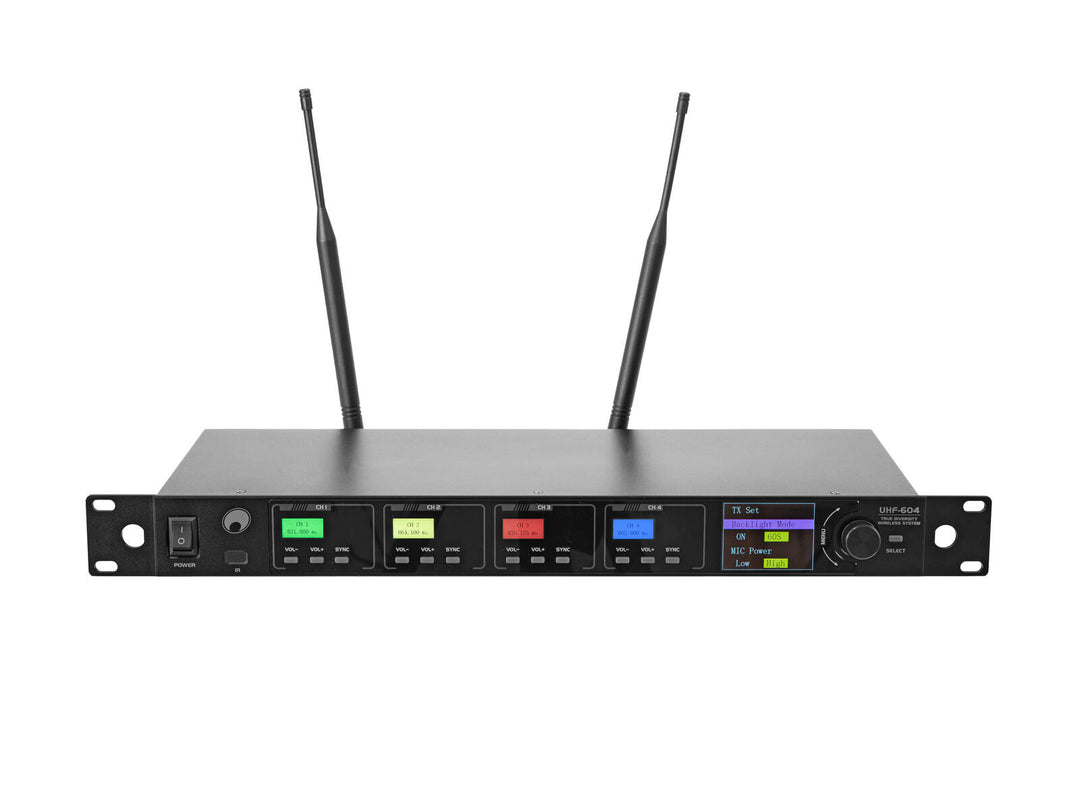 OMNITRONIC UHF-604 4-kanals trådlöst mikrofonsystem 520-554 MHz