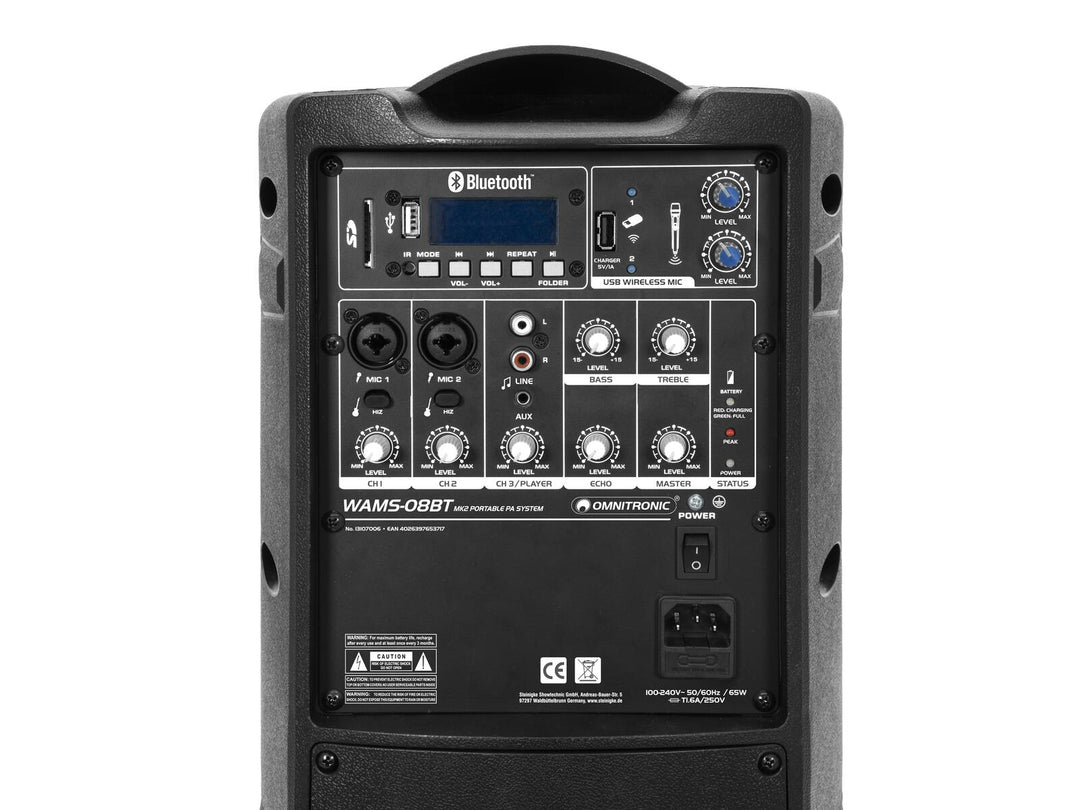 OMNITRONIC WAMS-08BT MK2 Trådlöst PA-system