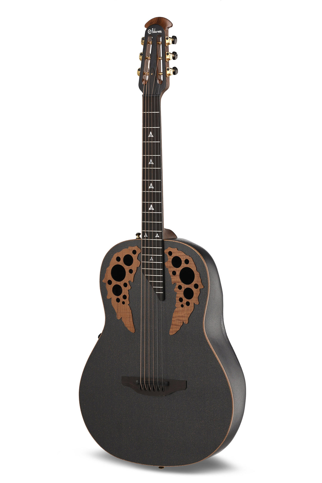 Adamas E-akustiska Gitarrer ADAMAS U581T-FM Mid-Depth Non-Cutaway - svart satin koppar metal flake (U581T-FM-G)