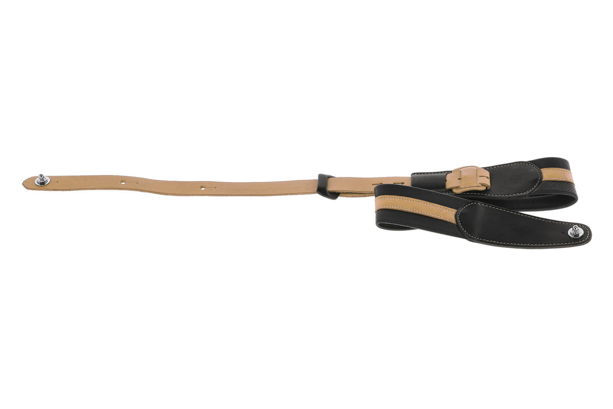 GEWA Gitarrer-remmar Prestige 65 vadderad Security Locks - black punctured/brown