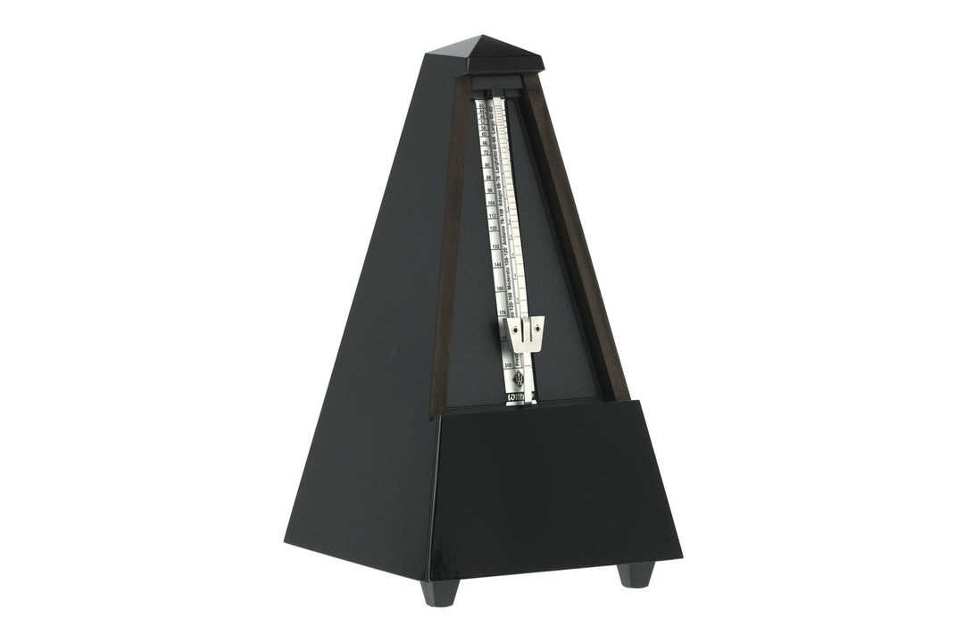 Wittner metronom i pyramidform - svart högglans 806