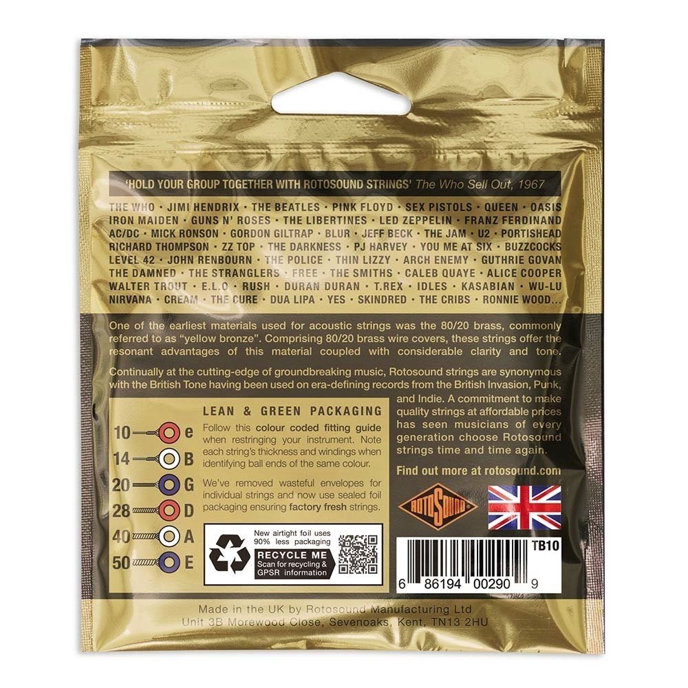 Rotosound Tru Bronze TB10 western gitarrsträngar 10-50