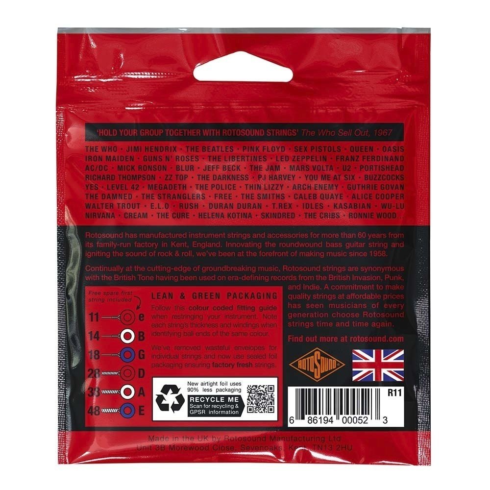 Rotosound Roto Reds R11 elgitarrsträngar 11-48