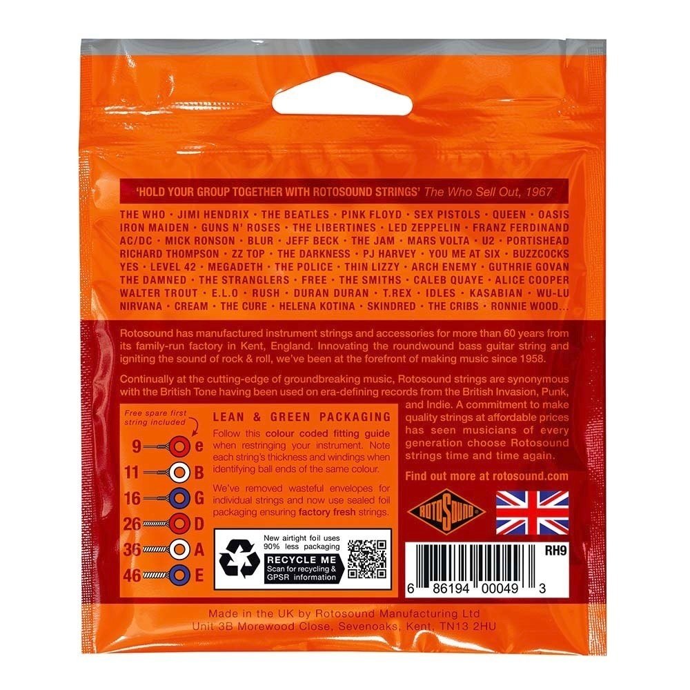 Rotosound Roto Orange RH9 elgitarrsträngar 9-46