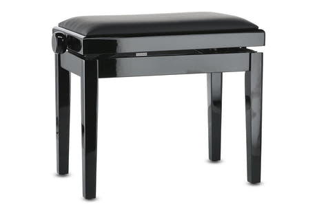 GEWA Deluxe pianopall med vinylklädsel, svart högglans, svart sits