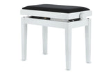 GEWA pianobänk Deluxe - Vit högglans (Sits svart)