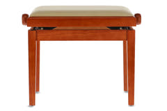 GEWA pianobänk Deluxe - Körsbär matt (Beige sits)