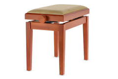 GEWA pianobänk Deluxe - Körsbär matt (Beige sits)