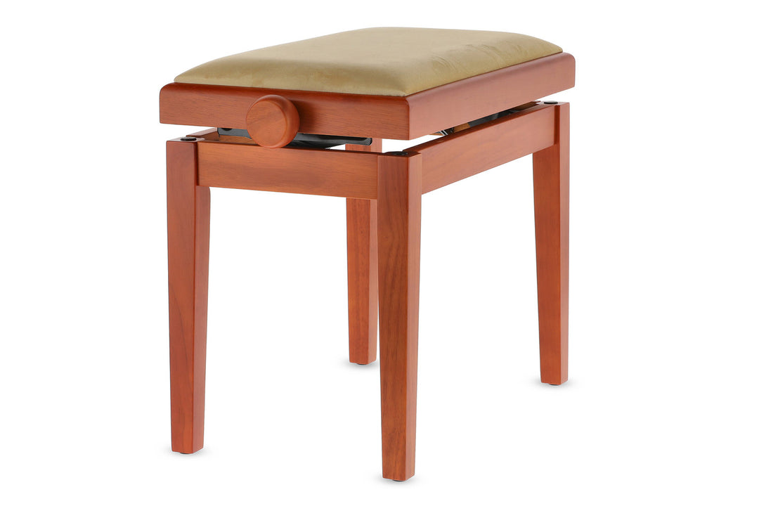 GEWA pianobänk Deluxe - Körsbär matt (Beige sits)