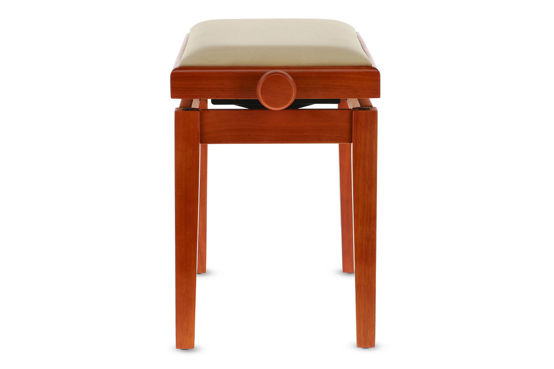 GEWA pianobänk Deluxe - Körsbär matt (Beige sits)