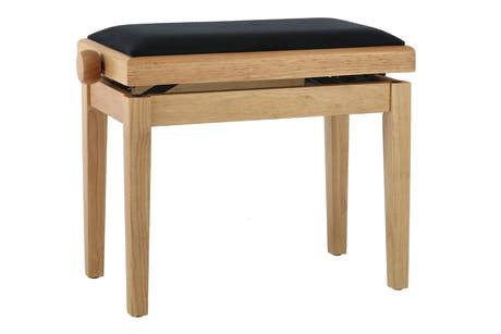 GEWA Deluxe pianopall, matt ek, svart veloursits