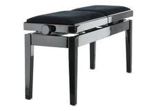GEWA pianobänk Deluxe Double - svart högblank