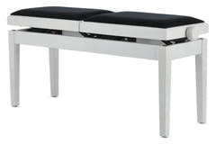 GEWA pianobänk Deluxe Double - vit matt
