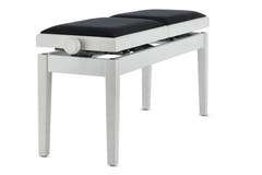 GEWA pianobänk Deluxe Double - vit matt