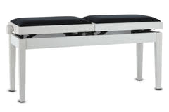 GEWA pianobänk Deluxe Double - vit matt