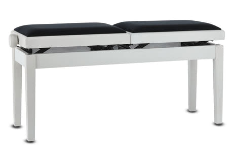 GEWA pianobänk Deluxe Double - vit matt