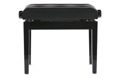 GEWA pianopall Deluxe Leather Black, Highgloss - svart klädsel i konstläder