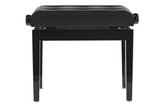 GEWA pianopall Deluxe Leather Black, Highgloss - svart klädsel i konstläder