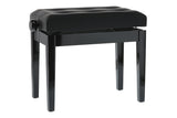 GEWA pianopall Deluxe Leather Black, Highgloss - svart klädsel i konstläder