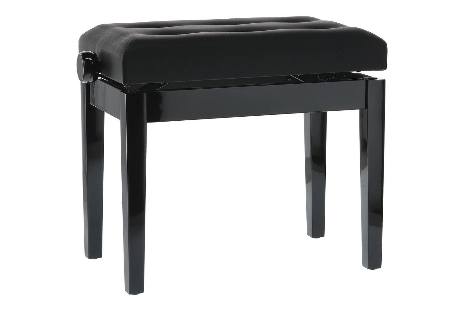 GEWA pianopall Deluxe Leather Black, Highgloss - svart klädsel i konstläder