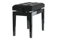 GEWA pianopall Deluxe Leather Black, Highgloss - svart klädsel i konstläder