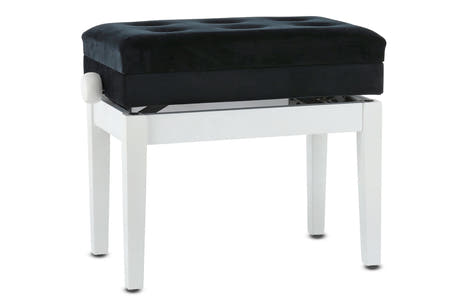 GEWA pianobänk Deluxe med förvaringsfack - Vit matt