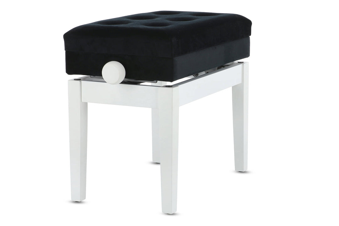 GEWA pianobänk Deluxe med förvaringsfack - Vit matt
