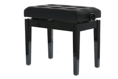 GEWA pianopall Deluxe Leather Black, Highgloss - svart klädsel i konstläder