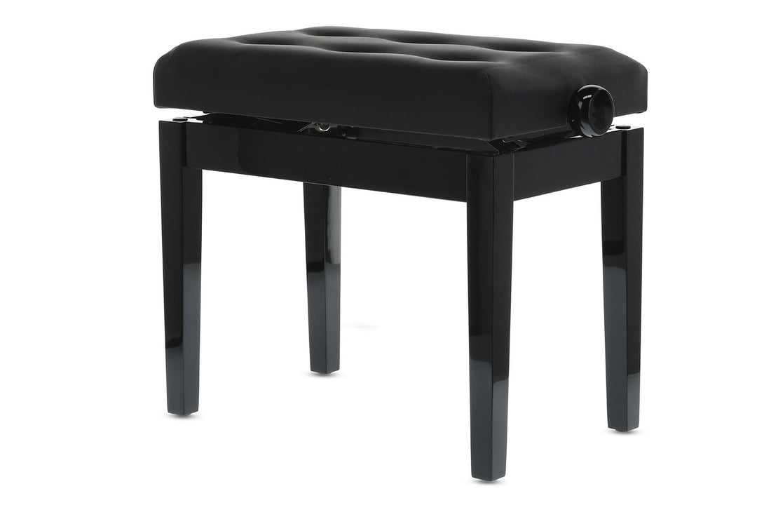 GEWA pianopall Deluxe Leather Black, Highgloss - svart klädsel i konstläder