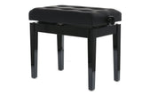 GEWA pianopall Deluxe Leather Black, Highgloss - svart klädsel i konstläder