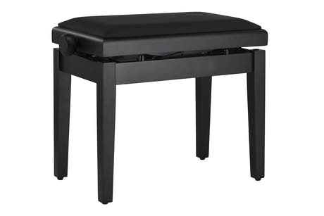 GEWA pianobänk Deluxe Autolift Vinyl - svart matt (svart sits)