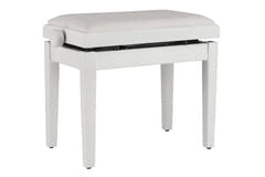GEWA pianobänk Deluxe Autolift Vinyl - vit matt (vit sits)