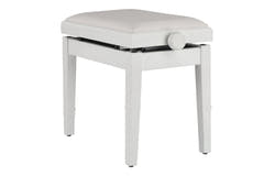 GEWA pianobänk Deluxe Autolift Vinyl - vit matt (vit sits)