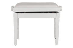 GEWA pianobänk Deluxe Autolift Vinyl - vit matt (vit sits)