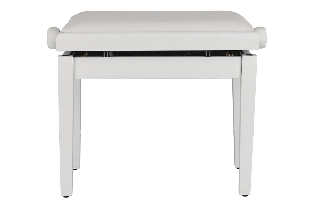 GEWA pianobänk Deluxe Autolift Vinyl - vit matt (vit sits)