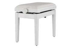 GEWA pianobänk Deluxe Autolift Vinyl - vit matt (vit sits)