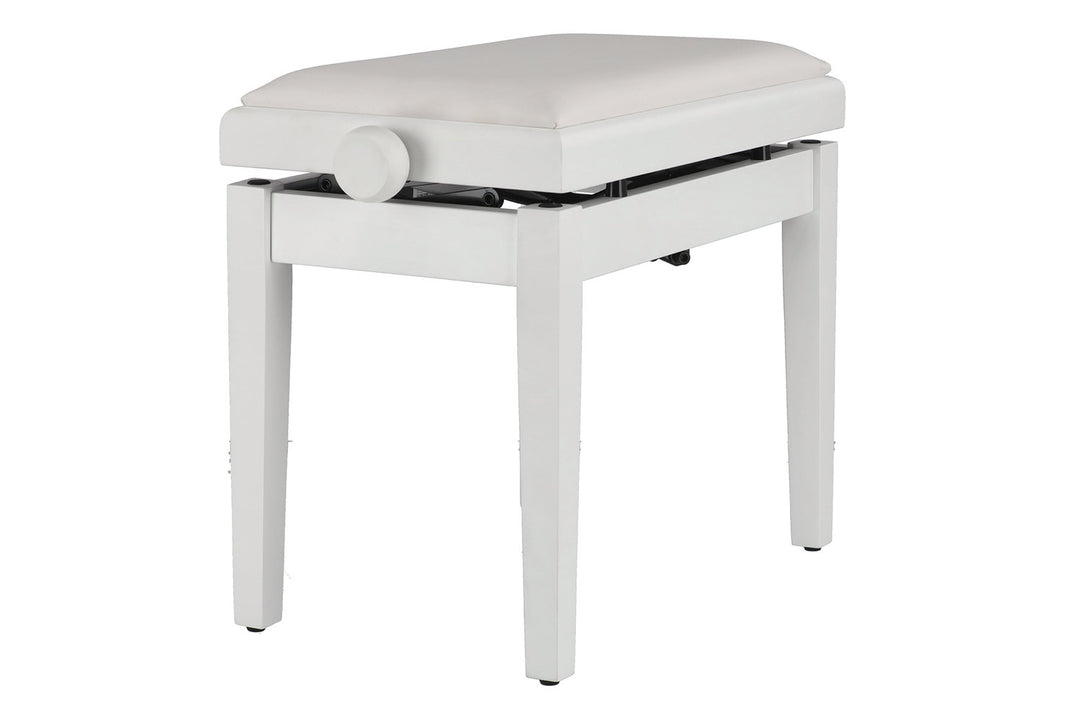 GEWA pianobänk Deluxe Autolift Vinyl - vit matt (vit sits)