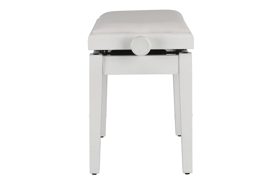 GEWA pianobänk Deluxe Autolift Vinyl - vit matt (vit sits)